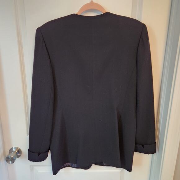 En Avance Women's Black 3 Button Wool Jacket Blazer Size 10 - Picture 6 of 6